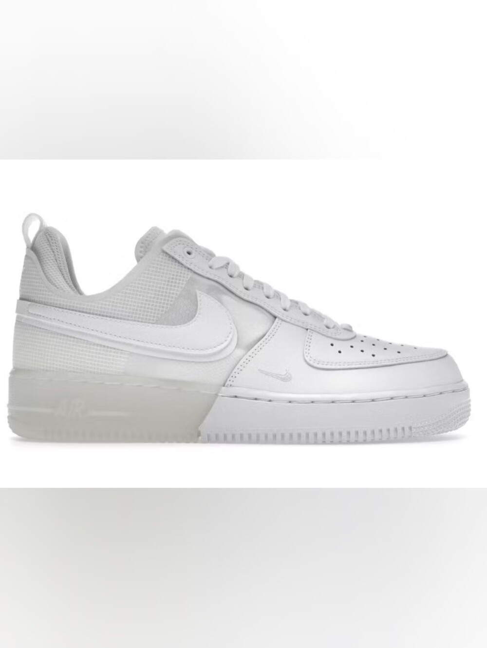 New Men's Size 9.5 Nike Air Force One Low '07 AF1 React Triple White